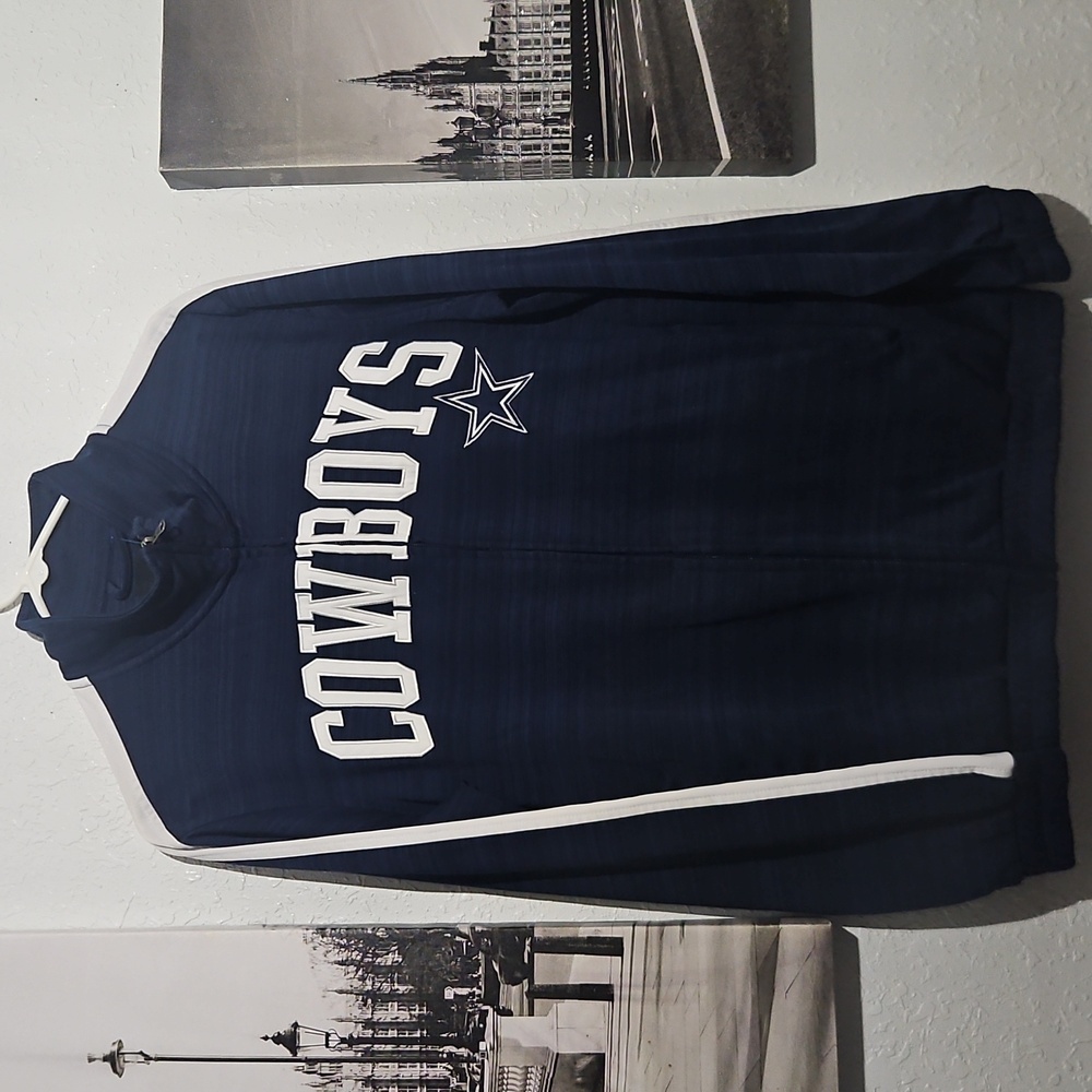 Dallas Cowboys Swater Blue MED  Full Zip  Jacket NFL. EMBROIDED